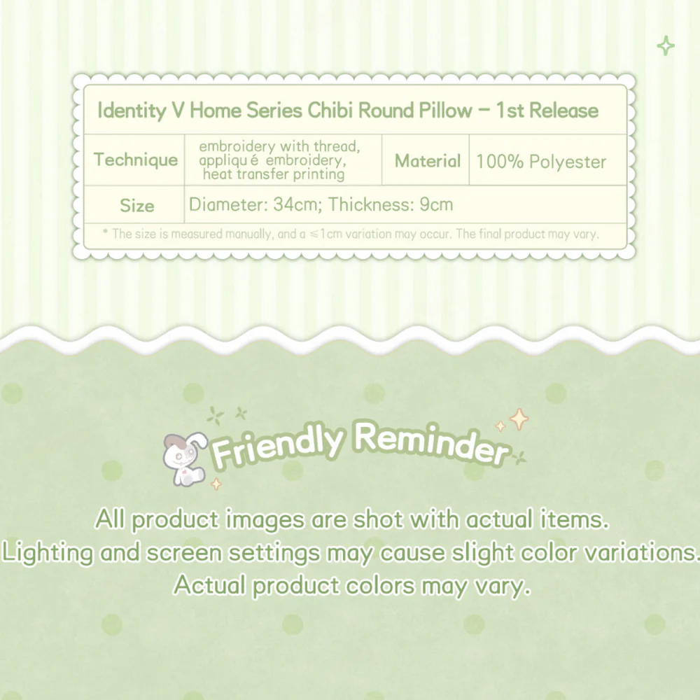 Identity V - Home Series 1st Release Chibi Character Round Pillow - Image 8